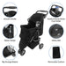 Premium Foldable 3 Wheel Pet Stroller with Cup Holder for Dogs and Cats - Monsta Online