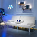 3 - in - 1 Convertible Futon Sofa Bed with Cup Holders and Plush Pillows - Monsta Online