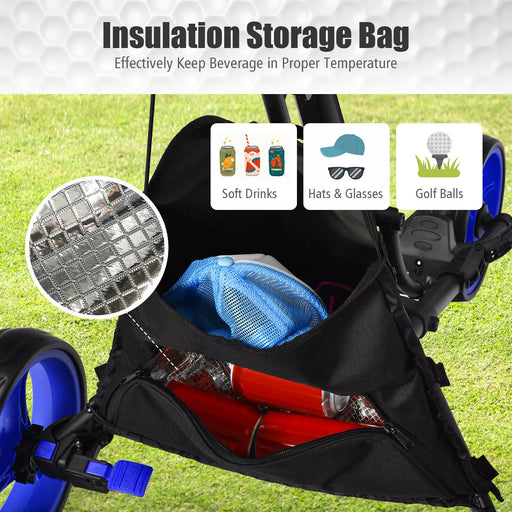 Premium Folding Golf Push Cart with Adjustable Ergonomic Handle and Storage Bag - Monsta Online