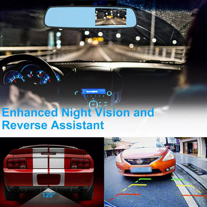 Dual Dashboard Rearview Mirror Camera With 1080P HD Recording - Monsta Online