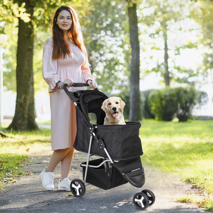 Premium Foldable 3 Wheel Pet Stroller with Cup Holder for Dogs and Cats - Monsta Online