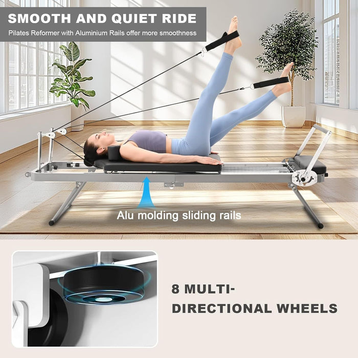 Professional Pilates Reformer Machine with Spring Resistance and Easy Storage - Monsta Online