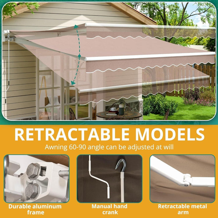 Premium Retractable Patio Awning Sunshade Cover For UV Protection - Monsta Online