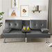 3 - in - 1 Convertible Futon Sofa Bed with Cup Holders and Plush Pillows - Monsta Online