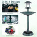 Elegant 3 - in - 1 Solar - Powered Bird Bath with Feeder and Flower Planter - Monsta Online