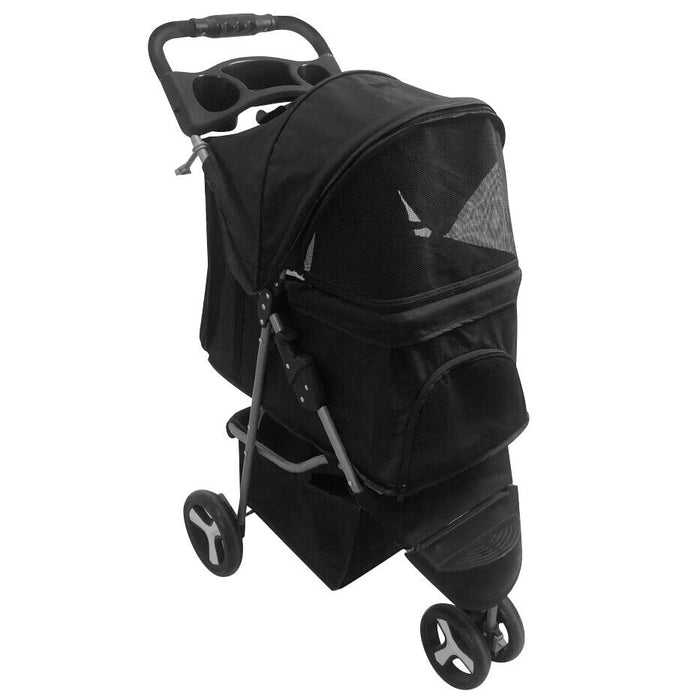 Premium Foldable 3 Wheel Pet Stroller with Cup Holder for Dogs and Cats - Monsta Online
