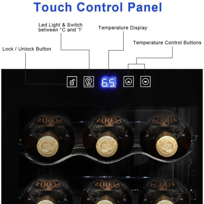 Premium 28 Bottle Wine Cooler Fridge with Silent Compressor Technology - Monsta Online