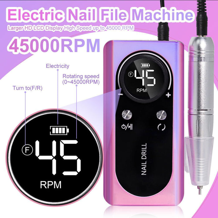 Portable 45000RPM Electric Nail File for Salon Quality Manicures Anywhere - Monsta Online