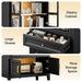 Luxury 71" Wooden Arch Display Storage Cabinet With Glass Doors and LED Lights - Monsta Online