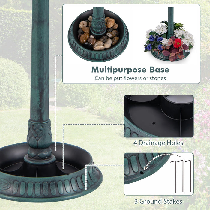 Elegant 3 - in - 1 Solar - Powered Bird Bath with Feeder and Flower Planter - Monsta Online
