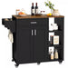 Modern 37" Rolling Kitchen Island Cart Cabinet With Drawer and Shelves - Monsta Online