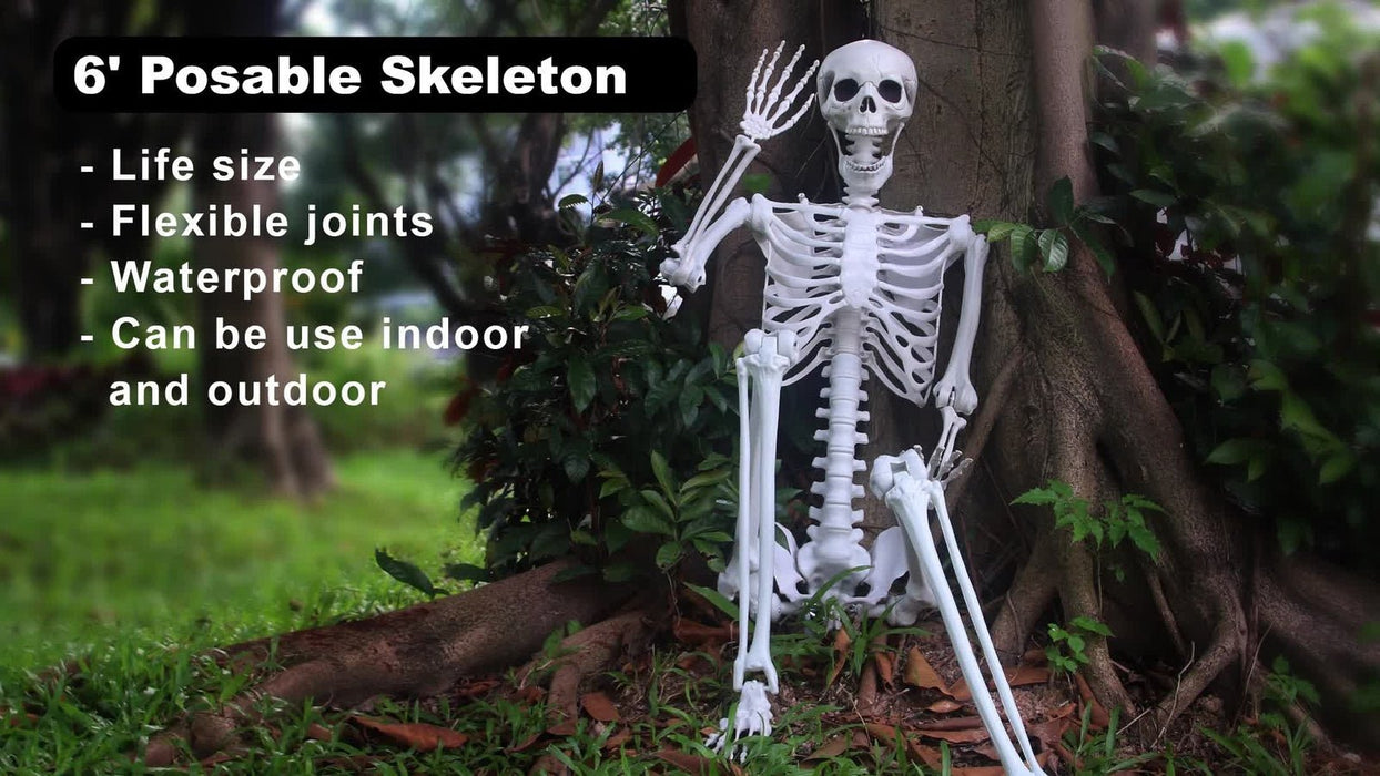 6FT Creepy Halloween Hanging Skeleton Decoration - Monsta Online
