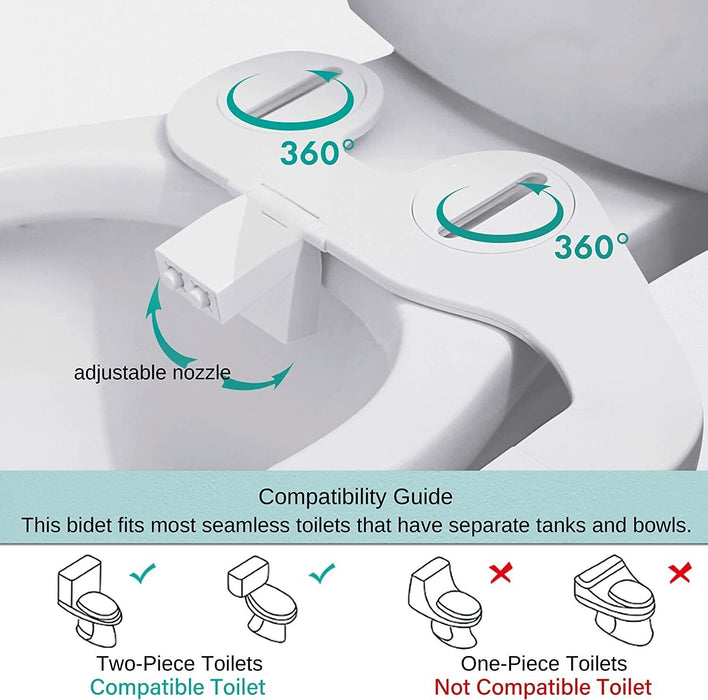 Dual Nozzle Bidet Attachment with Left and Right Convertible Spray Control - Monsta Online