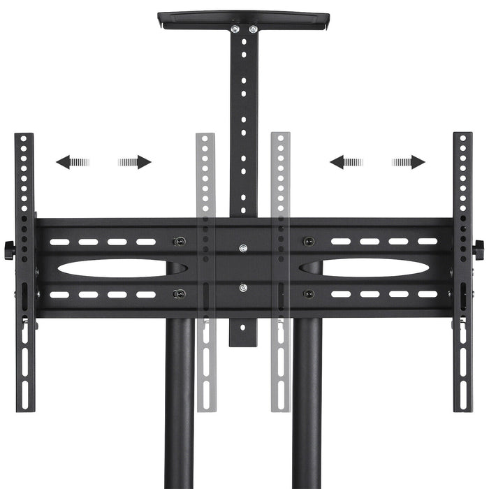 Height Adjustable Rolling TV Stand with Storage Shelves for 32–75 Inch Screens - Monsta Online