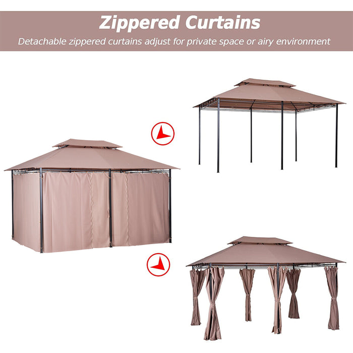 Durable 10x13 Ft Patio Gazebo with Vented Roof for BBQ and Parties - Monsta Online