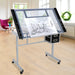 Adjustable Rolling Drawing Drafting Table - Tempered Glass Art Craft Work Station - Monsta Online