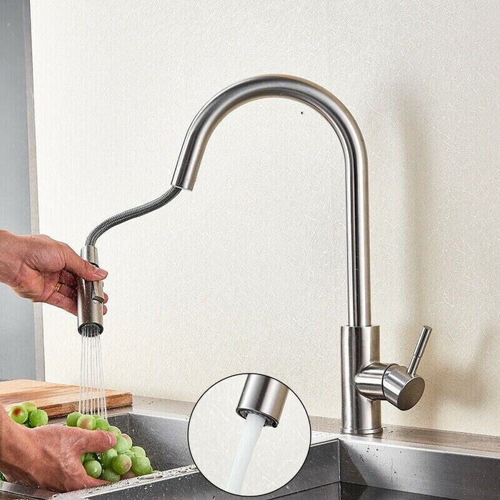 Modern Touch - Activated Kitchen Sink Faucet with Easy Pull Down Spray - Monsta Online