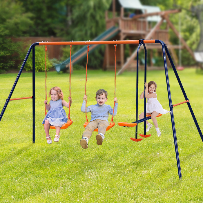 Durable 440LBS Outdoor Swing Set for Kids with Glider and 2 Seats - Monsta Online