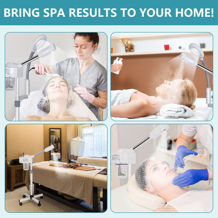 Professional 2in1 Facial Steamer with Hot and Cold Mist and Ozone Magnifying Lamp - Monsta Online