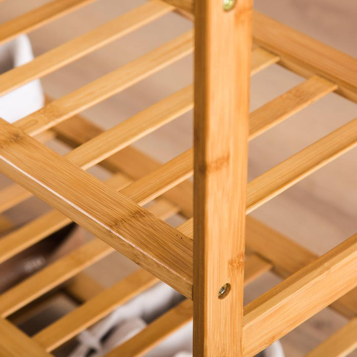 Sturdy 4 Tier Entryway Wooden Shoe Rack Organizer with Open Storage Shelves - Monsta Online