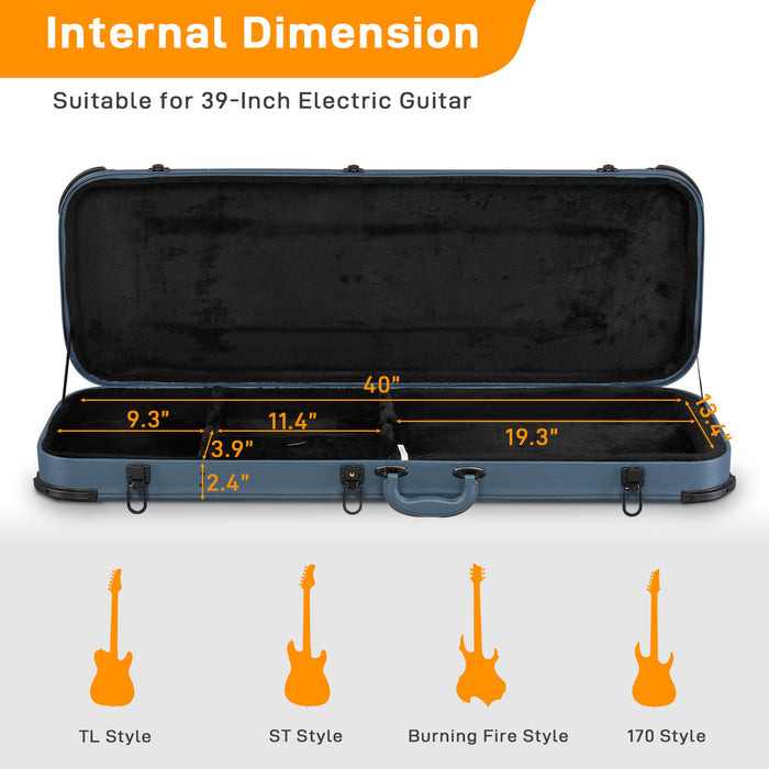 Full Size Electric Guitar Case 41 Inch with Plush Interior - Monsta Online