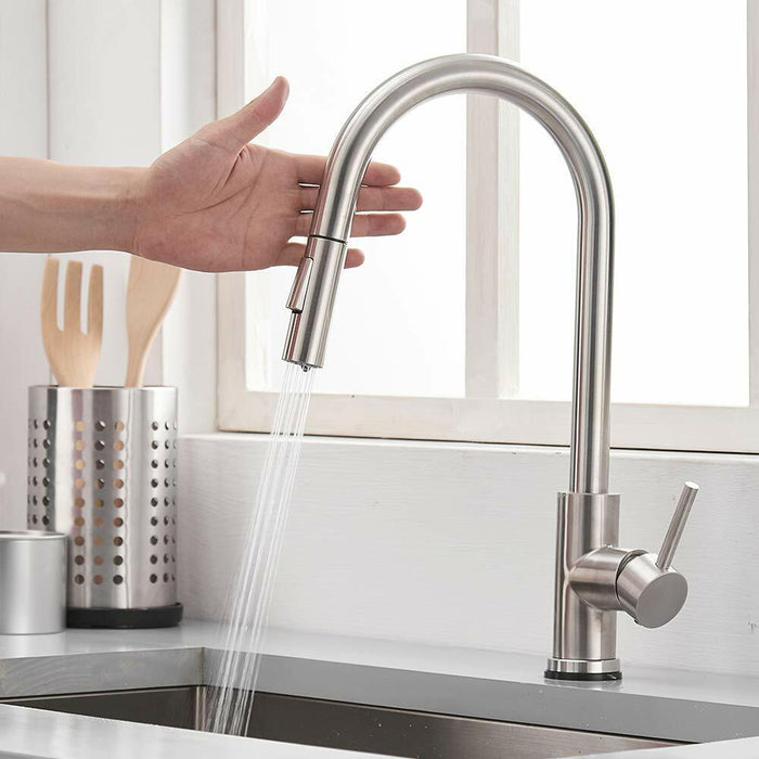 Modern Touch - Activated Kitchen Sink Faucet with Easy Pull Down Spray - Monsta Online