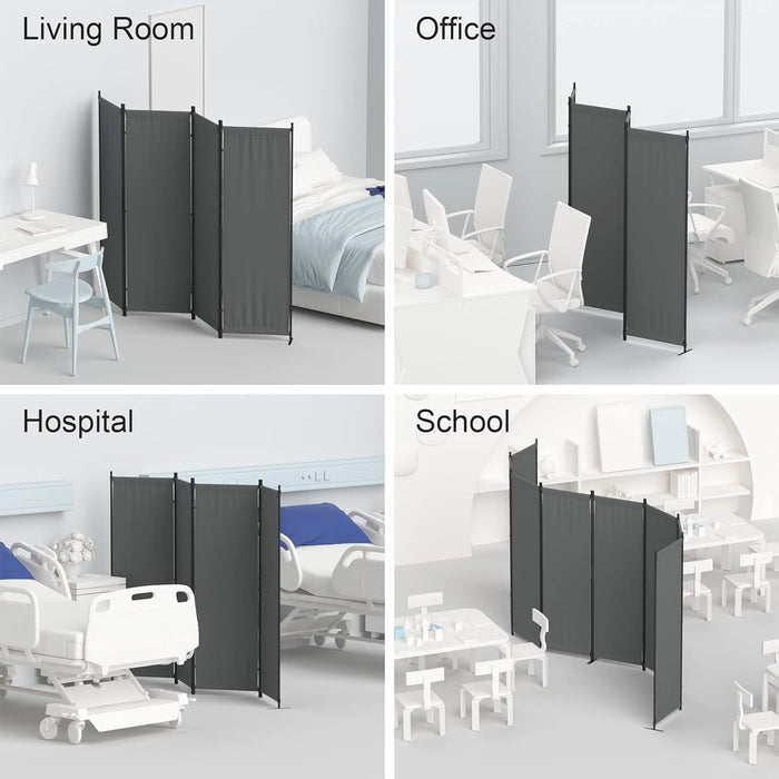 Foldable 4 Panel Privacy Screen Room Divider 88" with Freestanding Stability for Any Space - Monsta Online