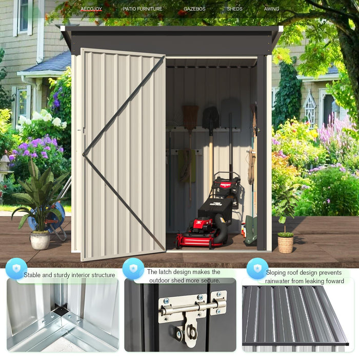 Heavy - Duty 5x3FT Metal Outdoor Garden Shed for Tools and Equipment Storage - Monsta Online