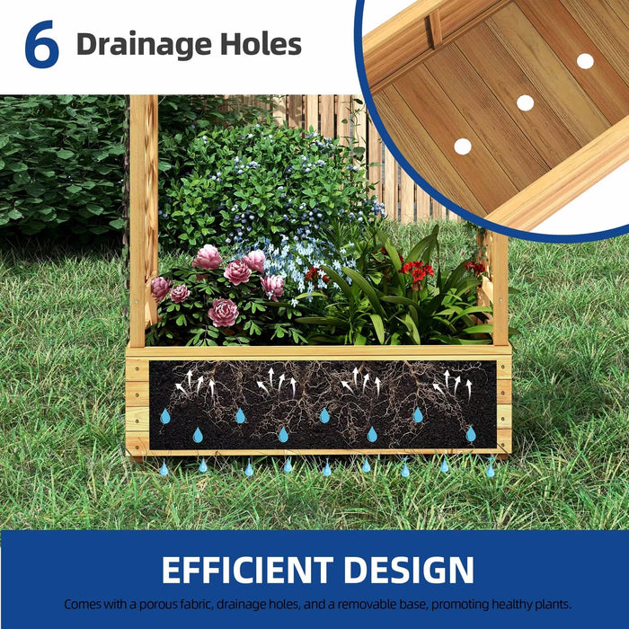 Elevated Wooden Garden Bed With Trellis & Hanging Roof - Monsta Online