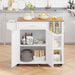 Modern 37" Rolling Kitchen Island Cart Cabinet With Drawer and Shelves - Monsta Online
