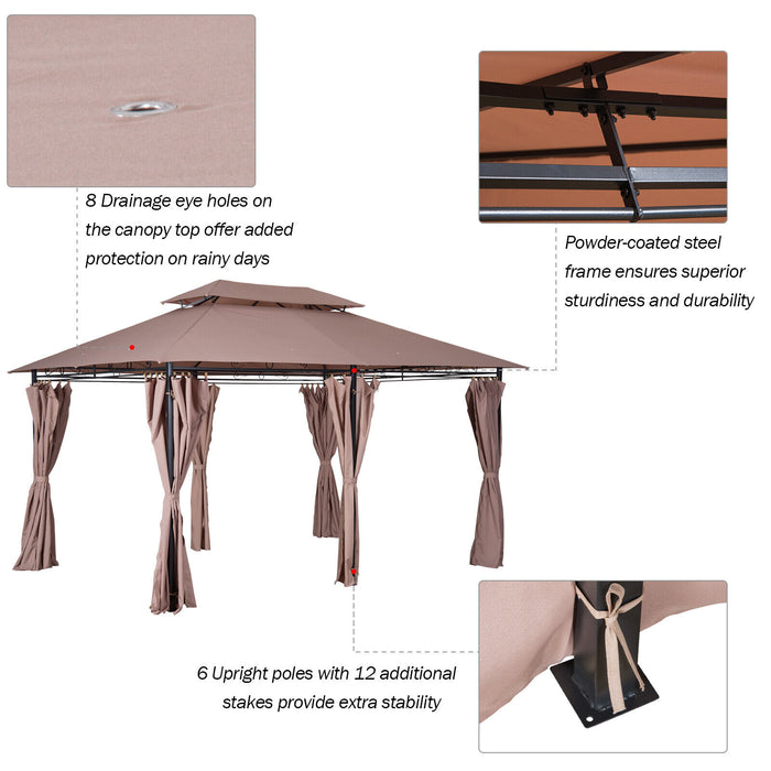 Durable 10x13 Ft Patio Gazebo with Vented Roof for BBQ and Parties - Monsta Online