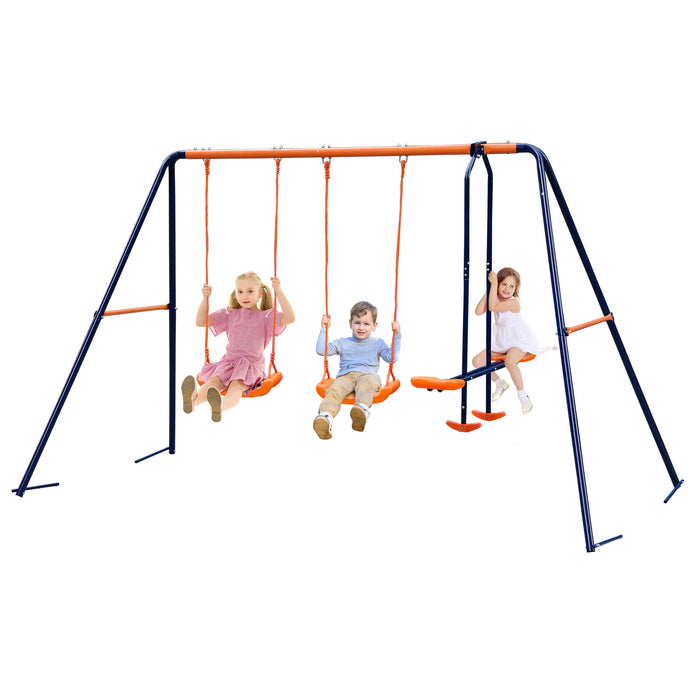 Durable 440LBS Outdoor Swing Set for Kids with Glider and 2 Seats - Monsta Online