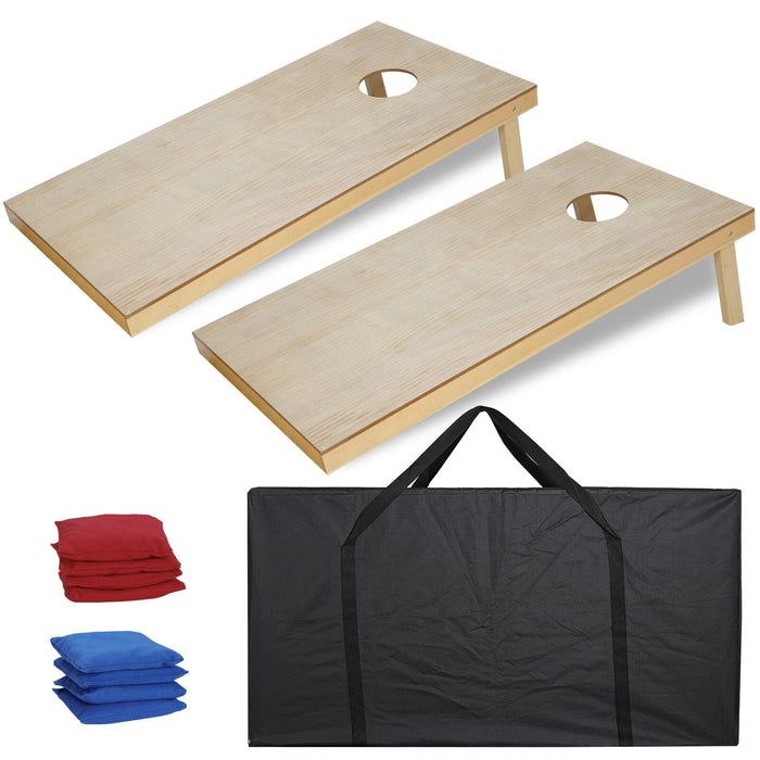 Solid - Wood 4x2FT Regulation Size Cornhole Set with 8 Toss Bean Bags - Monsta Online