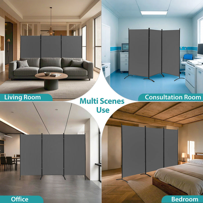 3 - Panel Folding Privacy Screen Room Divider 102" for Flexible Room Separation - Monsta Online