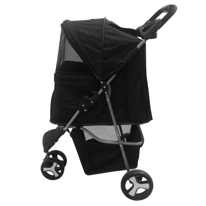 Premium Foldable 3 Wheel Pet Stroller with Cup Holder for Dogs and Cats - Monsta Online
