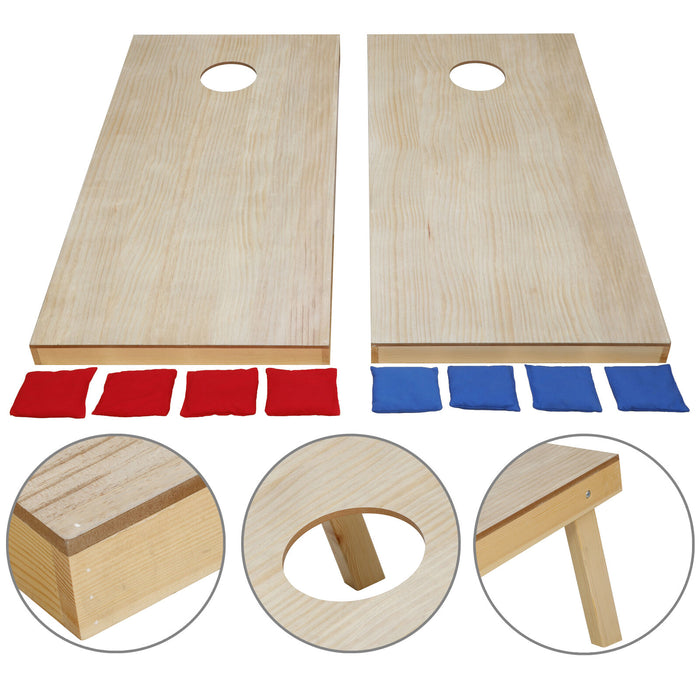 Solid - Wood 4x2FT Regulation Size Cornhole Set with 8 Toss Bean Bags - Monsta Online