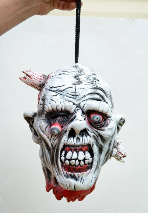 Life - Size Halloween Hanging Zombie Head Creepy Prop - Monsta Online