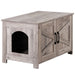 Modern Cat Litter Box Enclosure Furniture with Elegant Barn - Style Door - Monsta Online