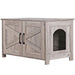 Modern Cat Litter Box Enclosure Furniture with Elegant Barn - Style Door - Monsta Online