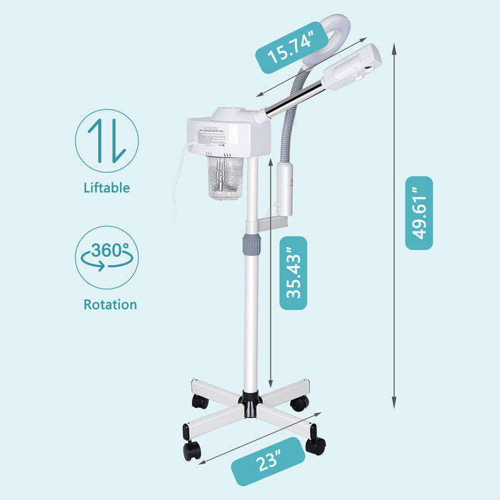 Professional 2in1 Facial Steamer with Hot and Cold Mist and Ozone Magnifying Lamp - Monsta Online