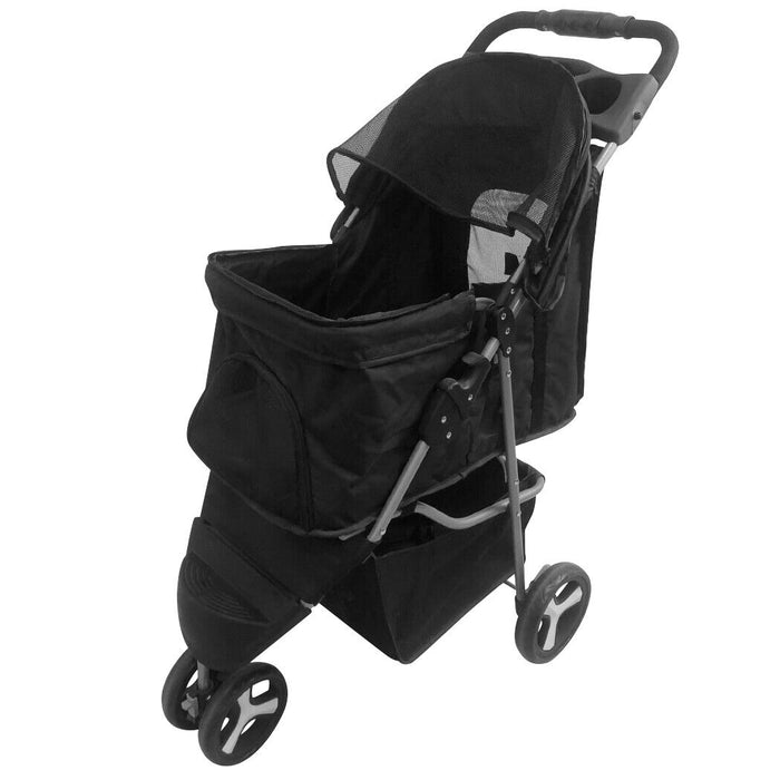 Premium Foldable 3 Wheel Pet Stroller with Cup Holder for Dogs and Cats - Monsta Online
