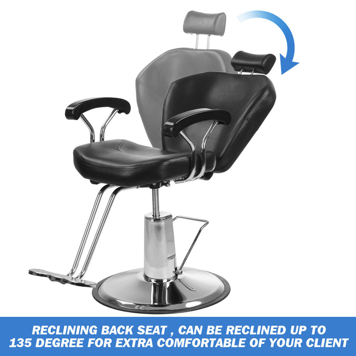 Professional 360° Reclining Barber Chair with Hydraulic Lift for Styling and Shampoo - Monsta Online