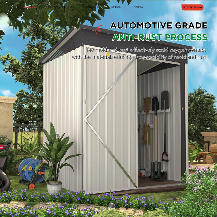 Heavy - Duty 5x3FT Metal Outdoor Garden Shed for Tools and Equipment Storage - Monsta Online
