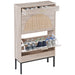 Modern Shoe Cabinet with Rattan Flip Drawers and Metal Frame - Monsta Online