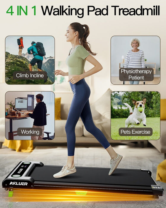 300LBS Portable Walking Pad with Incline Quiet Under Desk Treadmill - Monsta Online