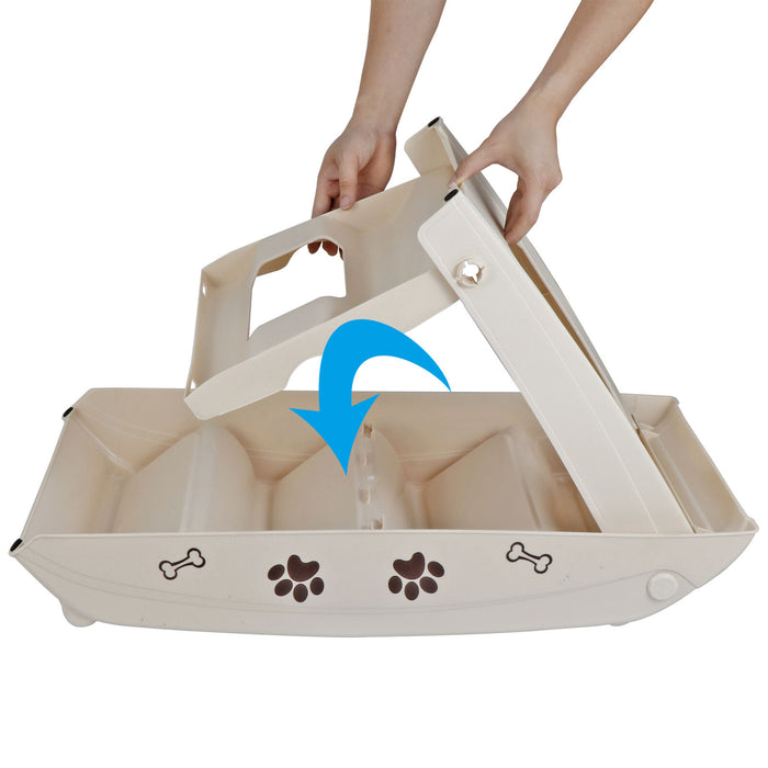 Non - Slip 4 - Steps Foldable Dog Stairs with Sturdy Support Frame for High Beds - Monsta Online