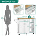 Modern 37" Rolling Kitchen Island Cart Cabinet With Drawer and Shelves - Monsta Online