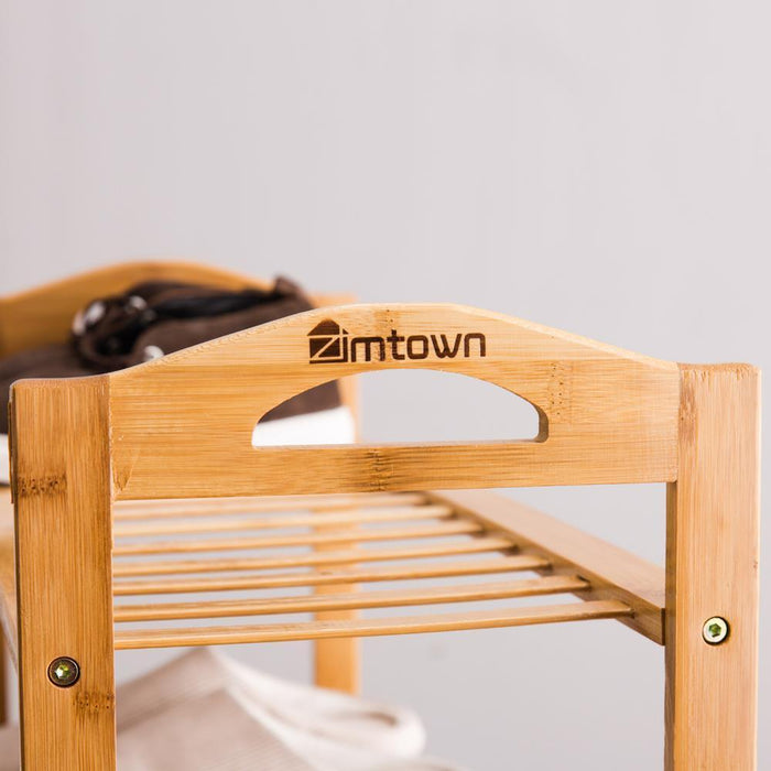 Sturdy 4 Tier Entryway Wooden Shoe Rack Organizer with Open Storage Shelves - Monsta Online