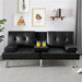3 - in - 1 Convertible Futon Sofa Bed with Cup Holders and Plush Pillows - Monsta Online