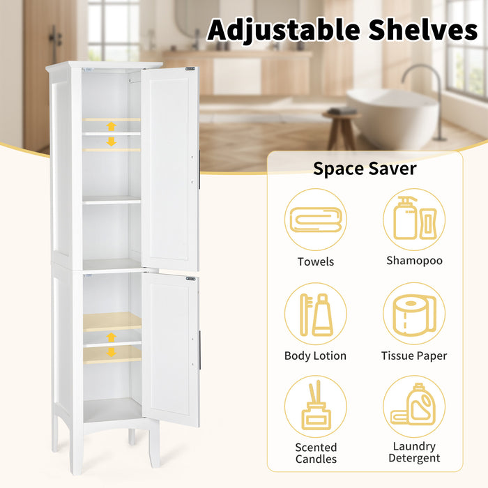 Tall Bathroom Cabinet with 5 Spacious Shelves for Pantry or Bathroom Use